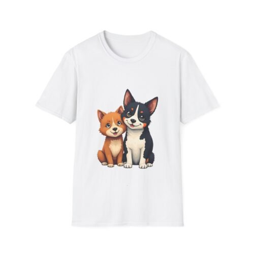 Cute Dog Couple Unisex Softstyle T-Shirt - Perfect for Pet Lovers